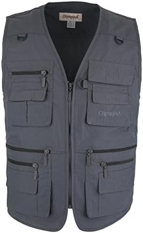LUSI MADAM Men's Poplin Outdoors Travel Sports Pockets Waistcoats