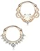 Jstyle 2 Pcs a Set Brass Septum Ring Nose Hoop Piercing Clicker Ring Created-opal 16G RSG