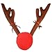 Tezam Christmas Car Decoration Plush Rudolf Reindeer Car Antler and Red Nose Set with Jingle Bells, Reindeer Antlers for Cars