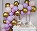 PartyWoo Purple Pink Gold Balloons, 60 pcs 12 Inch Light and Metallic Balloons for Princess Birthday Party, Baby Shower