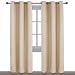 NICETOWN Thermal Insulated Eyelet Top Room Darkening Panels/Curtains/Drapes for Bedroom (2 Panels, W42 x L84 inches, Biscotti Beige) primary