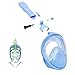 [Upgraded] Snorkel Mask Set for Adults and Children, Full Face Easybreath Anti-Leak Diving Gear with 180° Panoramic Sea View with Anti-Fog Ventilation and Action Camera Mount by Smarssen (Blue, Small)