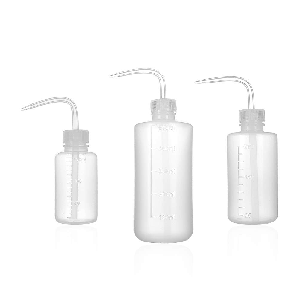 ZELARMAN 3-Pack Plant Flower Watering Bottle/Succulent Watering Cans Plastic Squeeze Bottle with Bend Mouth/Garden & Indoor Watering Tools (150ML,250ML,500ML)