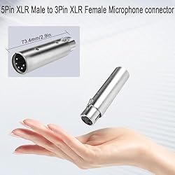 QIANRENON 5Pin XLR to 3Pin XLR DMX Converter