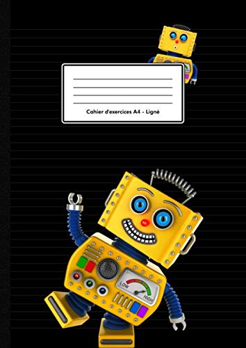 Amazon Com Cahier D Exercices A4 Ligne Noir Robot A4 139