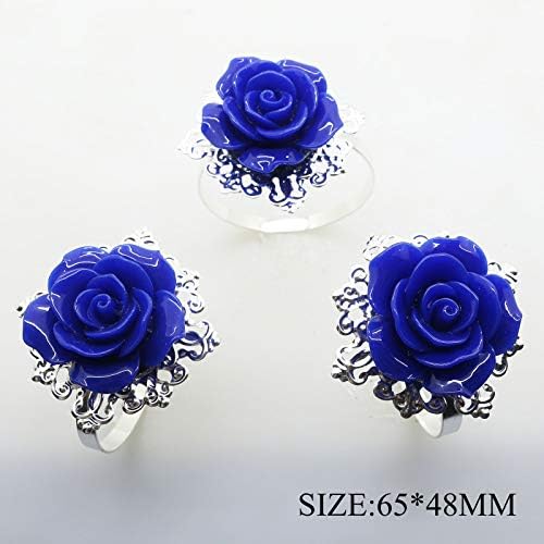 10pcs Blue Rose Decorative Silver Napkin Ring Serviette Holder for Wedding Christmas Party Dinner Table Decor Many Color Available for Christmas Table