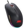 AOC Gaming RGB Gaming Mouse, NVIDIA Reflex Analyzer Compatible, Low Input Lag, OMRON (L&R) Switches, 5000 DPI, Customizable Buttons and On-The-Fly DPI Change, Light FX RGB, GM500