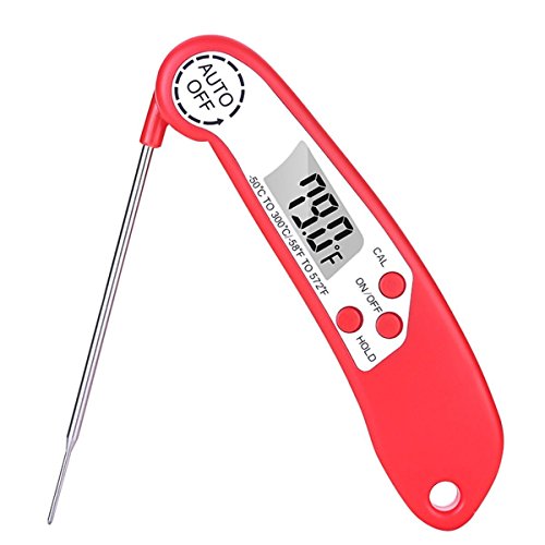 JumboDumbo Digital Meat Thermometer - Instant Read Probe Grill Thermometer Fast Food Cooking Candy Kitchen Outdoor BBQ Thermometer(Red)