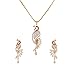 Swasti Jewels Peacock Shaped Zircon CZ Traditional Fashion Jewelry Set Pendant Earrings for Women