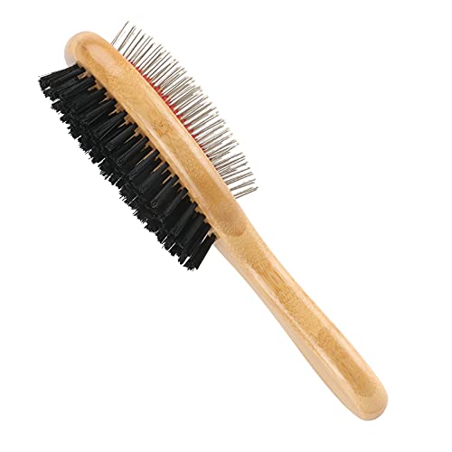 Pet Hair Double Sided 2 in 1 Wooden Pet Brush
