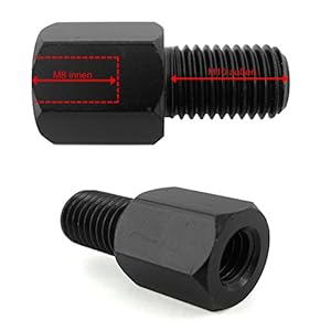 2 x scooters motorfiets spiegel adapter van M8 rechtse schroefdraad naar M10 rechtse schroefdraad