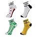 LIN 4 Pack Cycling Socks for Men & Women - Performance Moisture Wicking CoolMax Ankle Socks for Mountain Road Bike Sports
