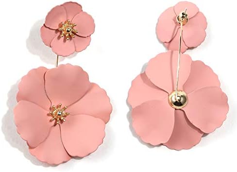 Boho Stud Earrings for Women - Chic Flower Statement Earrings with Gold Flower Bud, Great for Sister, Mom, Lover and Friends