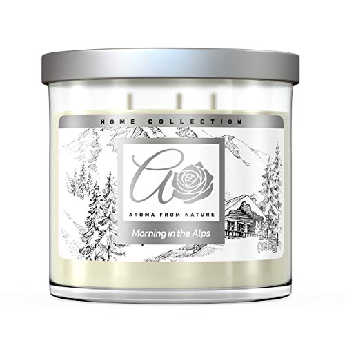 Aroma From Nature Morning in the Alps 14 oz Home Collection Scented Candle – 1 Pack – Aromatherapy Candles – Home Fragrance – Apothecary Glass With Triple Wick