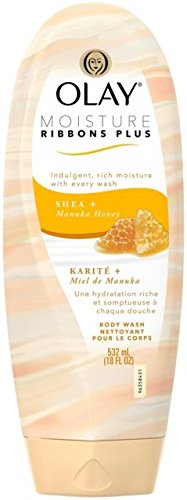 2 Bottles of Moisture Ribbons Plus Body Wash, Shea & Manuka Honey, 18 Oz