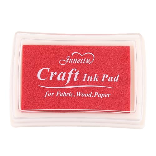YPSelected Craft Stamp Ink Pad for Paper Wood Fabric 15 Colors Available for Rubber Stamps (Red)