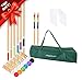 Lawn Croquet Set for Kids & Families - Six Player Croquet Game with 6 Mallets, 6 Balls, 9 Wickets, 2 Stakes & Carry Bag
