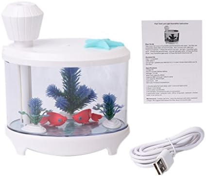 SYlive Mini USB Single Room Humidifiers, Fish Tank Mist Maker Humidifier Air Purifier With Colorful Night Light (white)