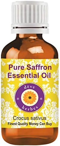 Deve Herbes Pure Saffron Essential Oil (Crocus sativus) 100% Natural Therapeutic Grade Steam Distilled 30ml