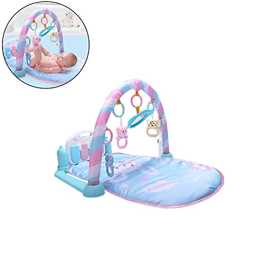 Baby Game Pad Stand Foot Fitness Piano Game Blanket Fitness Frame Toys Pedal Piano Baby Game Blanket Crystal Blue 1 Set - Thumbnail 2