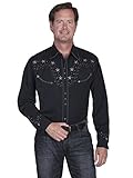 Scully Men's 853 Long-Sleeve Western Shirt, Black, L