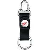 Honda Powersports Logo Keychain with Leather Fabric Belt Clip-On Carabiner