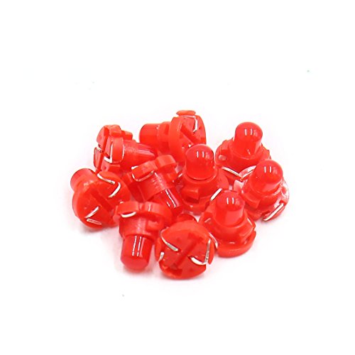 uxcell 10Pcs T4.2 Red LED Dashboard Panel Gauge Light Lamp Bulb for Car Interior