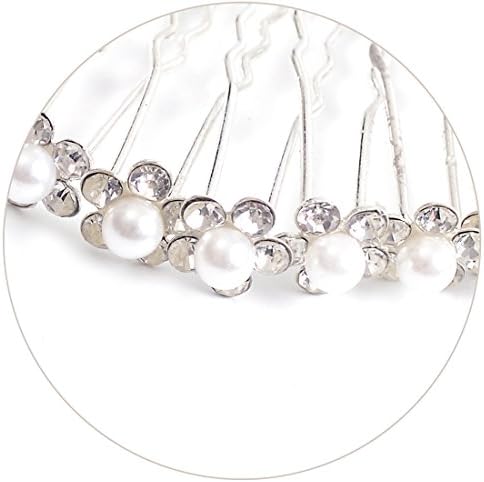 SOGOO Pearl Rhinestone Flower Hair Pins Clip Wedding Accessories for Bridal Women 20pcs