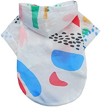 Mycandy Pet Puppy Dog Cat T-Shirt Colorful Fruit Jumpsuit Summer Sun Protection Clothes Lightweight Pet Air Conditioning Clothing Dog Sunscreen Shirts Coat Costume Jacket Anti UV Hoodie (S, Colorful)