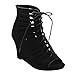 Beston CB85 Women's Peep Toe Lace Up Cut Out Gladiator Wedge Heel Ankle Booties