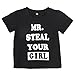EasonJ Unisex Baby Toddler Kids Boys Girls T-shirt Classic Short-sleeve Letter Printed Basic Tee Blouse Black (1-2 years)
