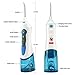 PECHAM Water Flosser Professional Cordless Dental Oral Irrigator - 3-Mode Rechargeable IPX7 Waterproof High Capacity Water Tank with 4 Jet Tips (Blue)