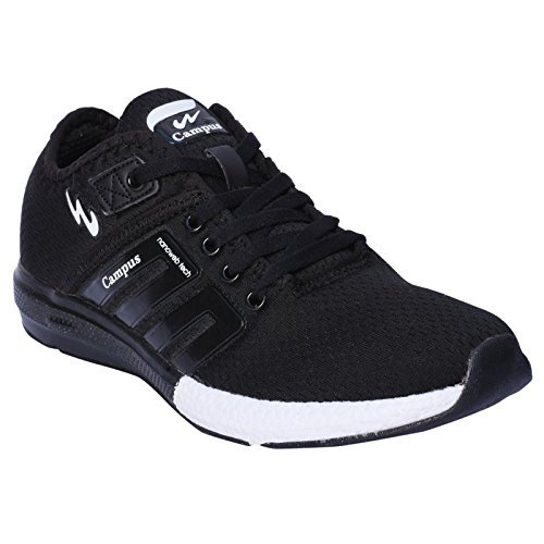 campus black sports shoes