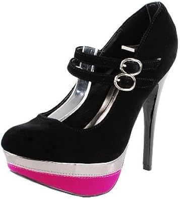 black suede mary jane pumps