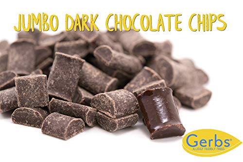Gerbs Jumbo Dark Chocolate Chips, 2 LBS (semi-sweet) - Top 14 Food Allergy Free & NON GMO - Product of Canada