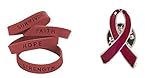 100 RED AWARNESS SILICONE SUPPORT BRACELETS PLUS 4 