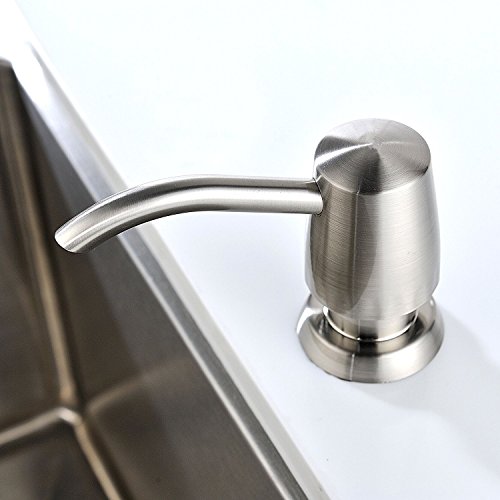 GICASA Commercial Built In Deck Mount Brushed Nickel Pump Liquid Lotion Kitchen Countertop Soap Dispenser, with 320ml Bottle