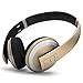 Sgin Wireless Bluetooth Stereo Headphones On Ear Foldable Headset,with Microphone,Lightweight,Comfortable,Powerful Bass(Gold)