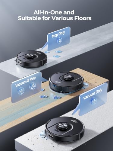 Laresar Clean Robot Vacuum Cleaner with Mop, 8000Pa Robotic Vacuum with LiDAR Navigation, 180 Min Runtime, 3-in-1 Sweep and Mop, 5 Maps, App/Voice Control for Pet Hair, Carpet and Hard Floors, Mars01
