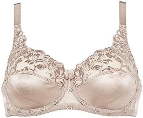 Ladies Naturana Skintone Nude Satin Lace Underwired Non Padded Soft Cup Bras Plus Size 34 36 38 40 42 44 46 B C D DD