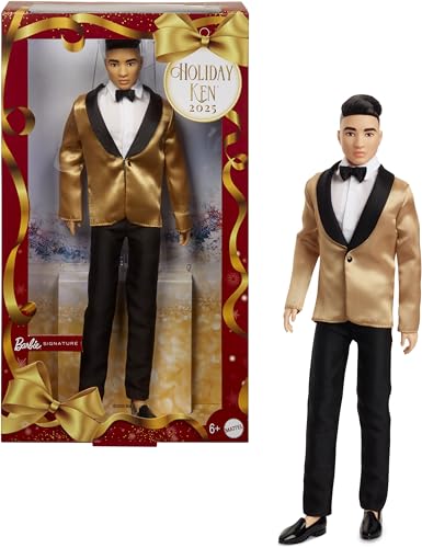 バービー(Barbie) ホリデーケン ブラックヘア シグネチャー BLACK きせかえ人形・ハウス ままごと・ごっこ遊び 6歳から ゴールド JGN83