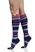 Vim & VIGR Women's 15-20 mmHg Compression Socks: Fun Stripes - Grape & Pink (Cotton) (Wide Calf)