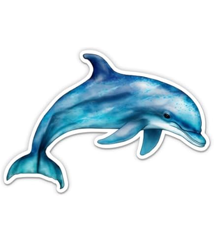Rainbow Dripping Dolphin Sticker - Vinyl Decal For Cups, Laptops, Cars, Coolers (3.25x6 Inches) - View #9