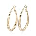 IPINK Real 18K Gold Filled Lady's Hoop Earrings Big Circle Jewelry