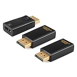 DP to HDMI Adapter [3-Pack], CableCreation 1080P Gold Plated Displayport to HDMI Converter Male to Female 1.3V Black