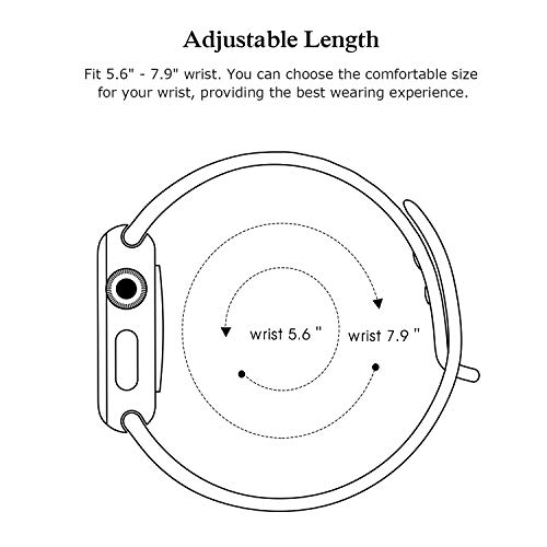 SWEES Sport Band Compatible with Apple Watch 38mm 40mm 42mm 44mm, Shiny Bling Glitter Soft Slim Thin Narrow Small Replacement Silicone Strap Compatible for iWatch Series 5/4/3/2/1, Sport Edition Women - Thumbnail 7