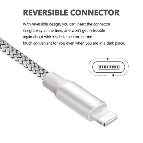 iPhone Charger, Besiva Lightning Cable 5Pack 3FT 3FT 6FT 6FT 10FT MFi Certified Nylon Braided USB Charging & Syncing Cable Compatible with iPhone Xs MAX XR X 8 8 Plus 7 7 Plus 6s 6s Plus 6 6 Plus