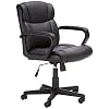 Amazon Basics Padded Office Desk Chair with Armrests, Adjustable Height/Tilt, 360-Degree Swivel, 275Lb Capacity – Black