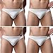 Avidlove Men Underwear Low Rise Briefs Solid Stretch Hip Bikinis 4 Packs White L