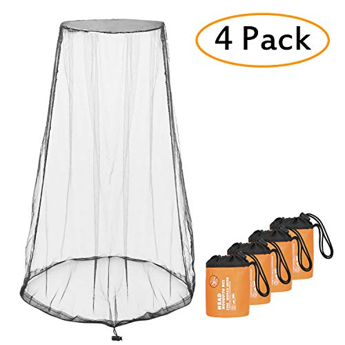 Mosquito Head Net Face Netting - 4 Pack Bug Face Netting Bucket Insect Repellent Fly Screen Protection Netting, Hiking, Traveling, Fishing Beekeeping and Gardening Protection - Thumbnail 7
